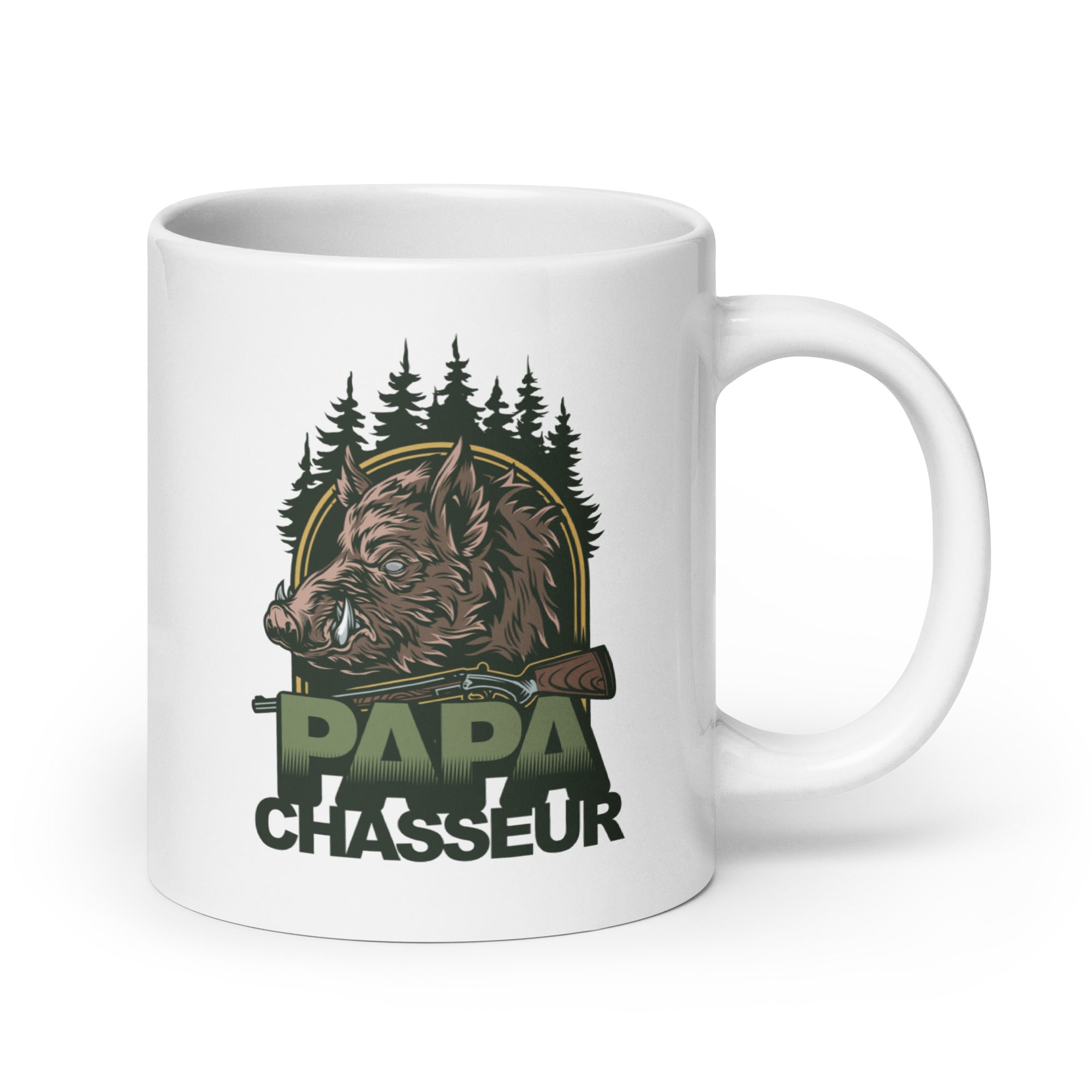 Papa chasseur - Mug Blanc Brillant