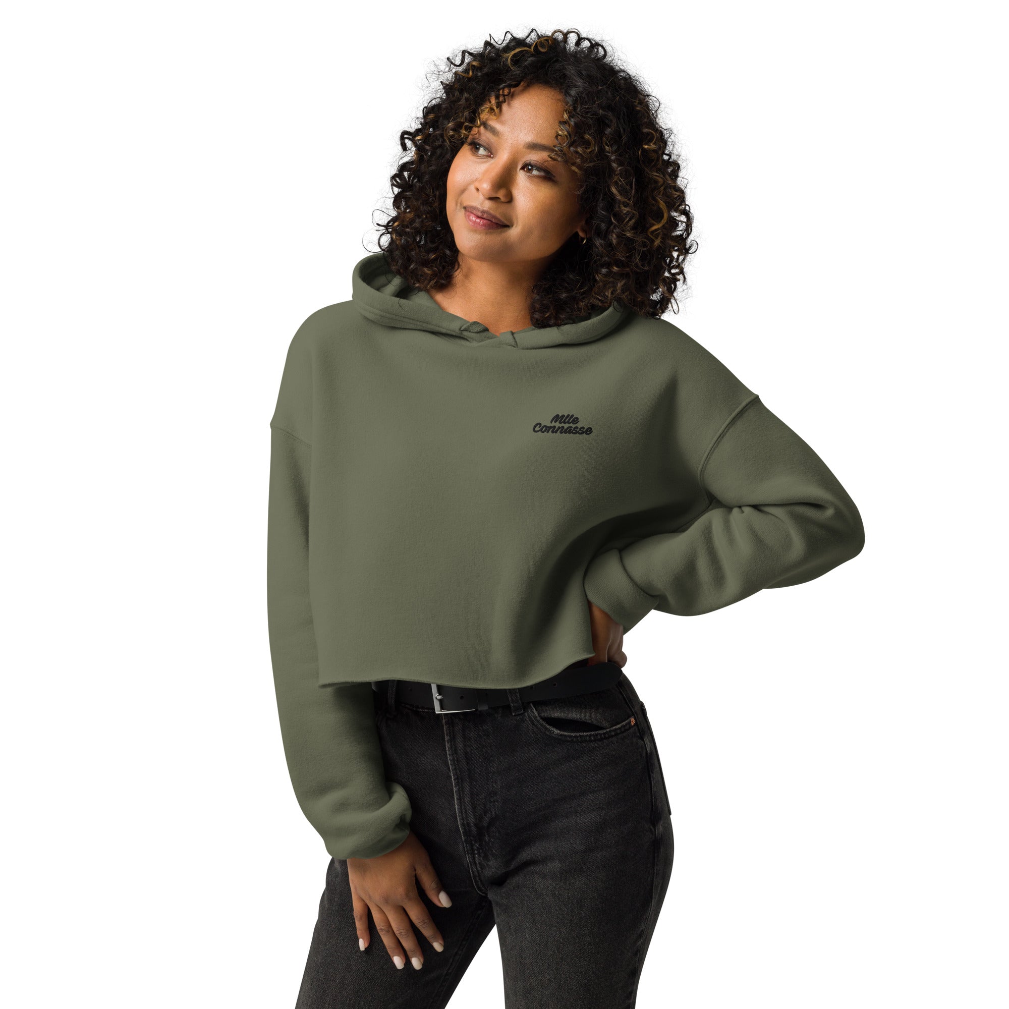 Mlle connasse - Sweat à Capuche Crop-Top - Brodé