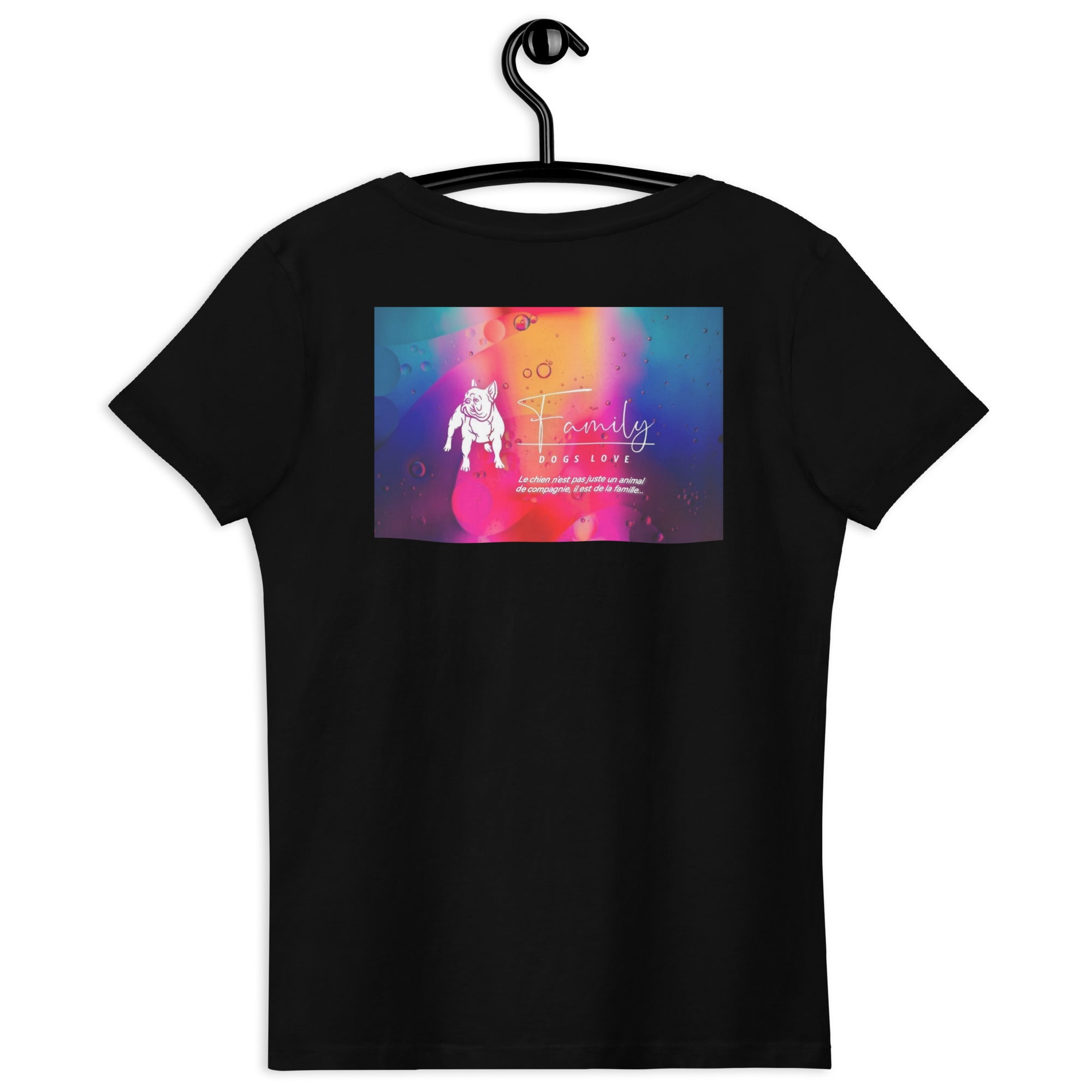Family Dogs Loves - T-shirt moulant écologique femme impression cœur et dos