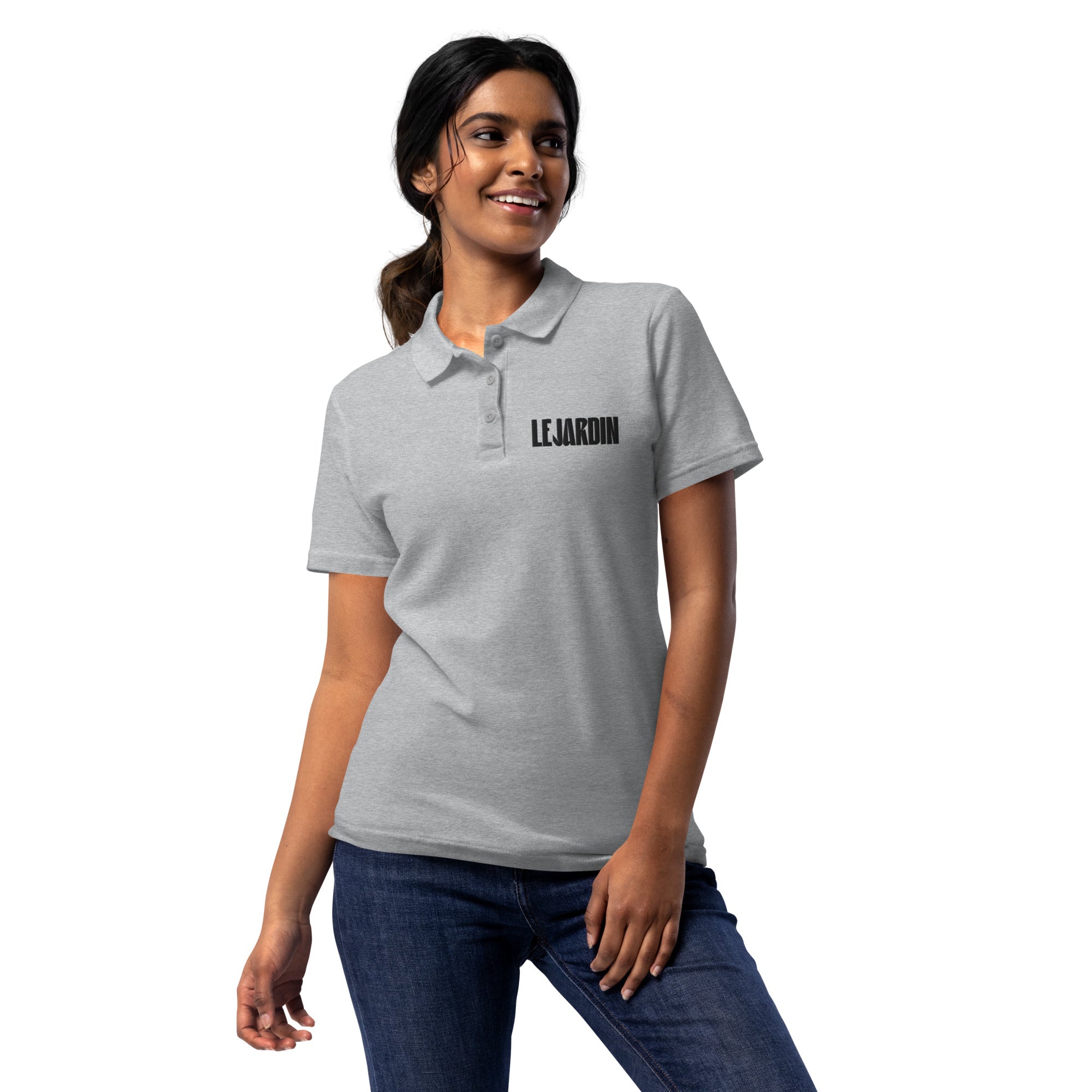Le jardin - Polo piqué femme - Brodé