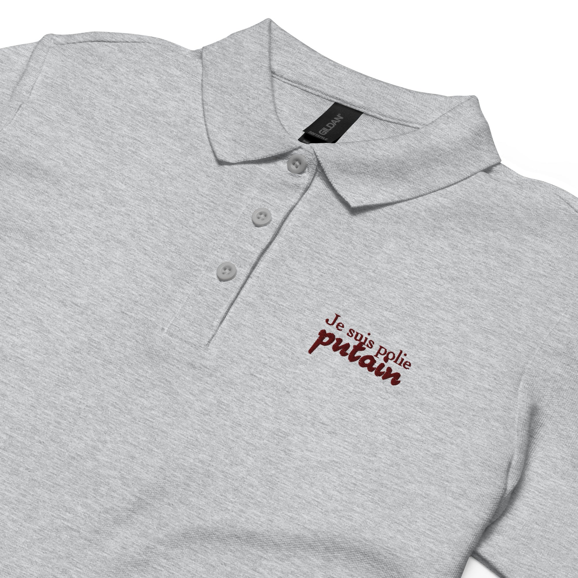 Je suis polie - Polo piqué femme - Brodé