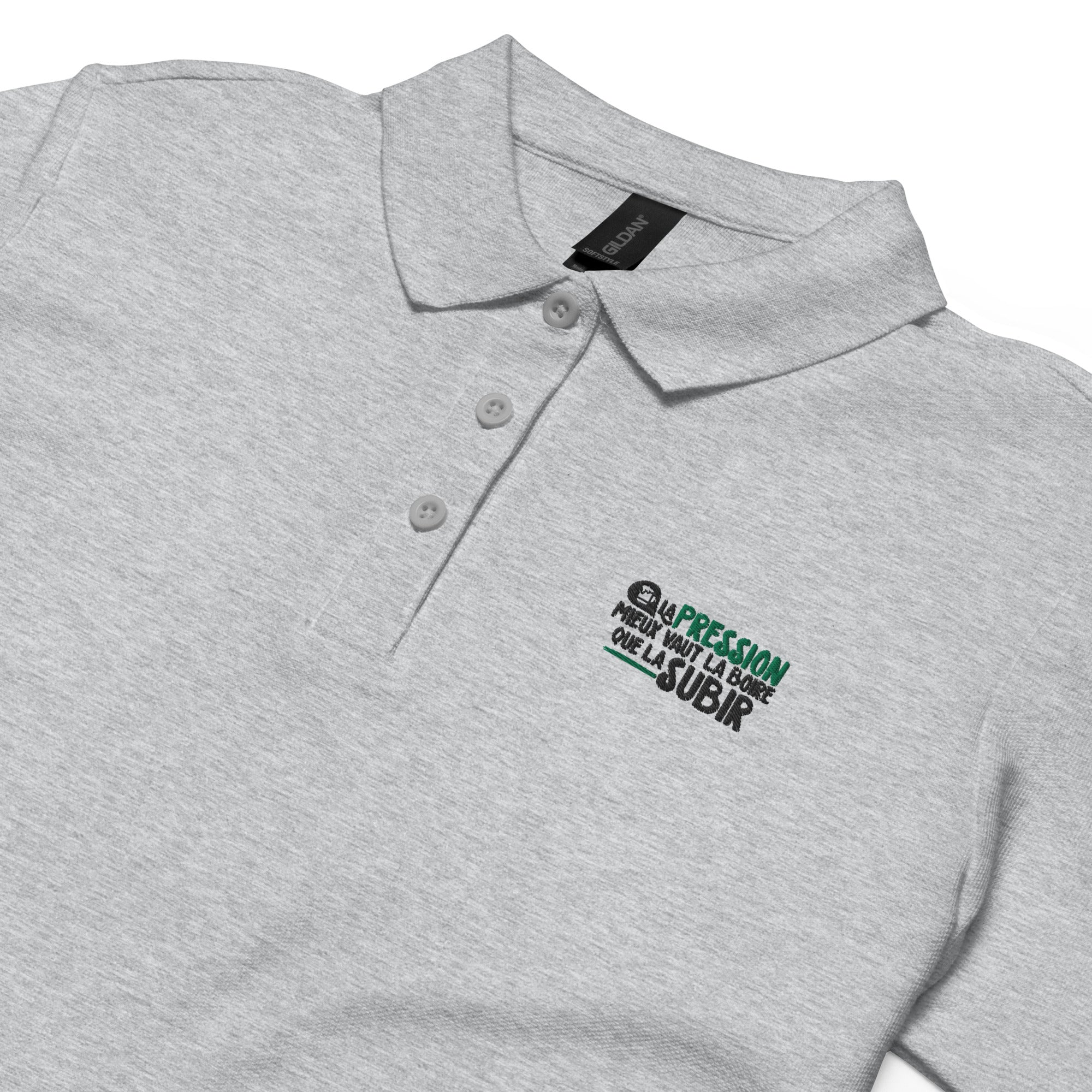 La pression mieux vaut la boire - Polo piqué femme - Brodé