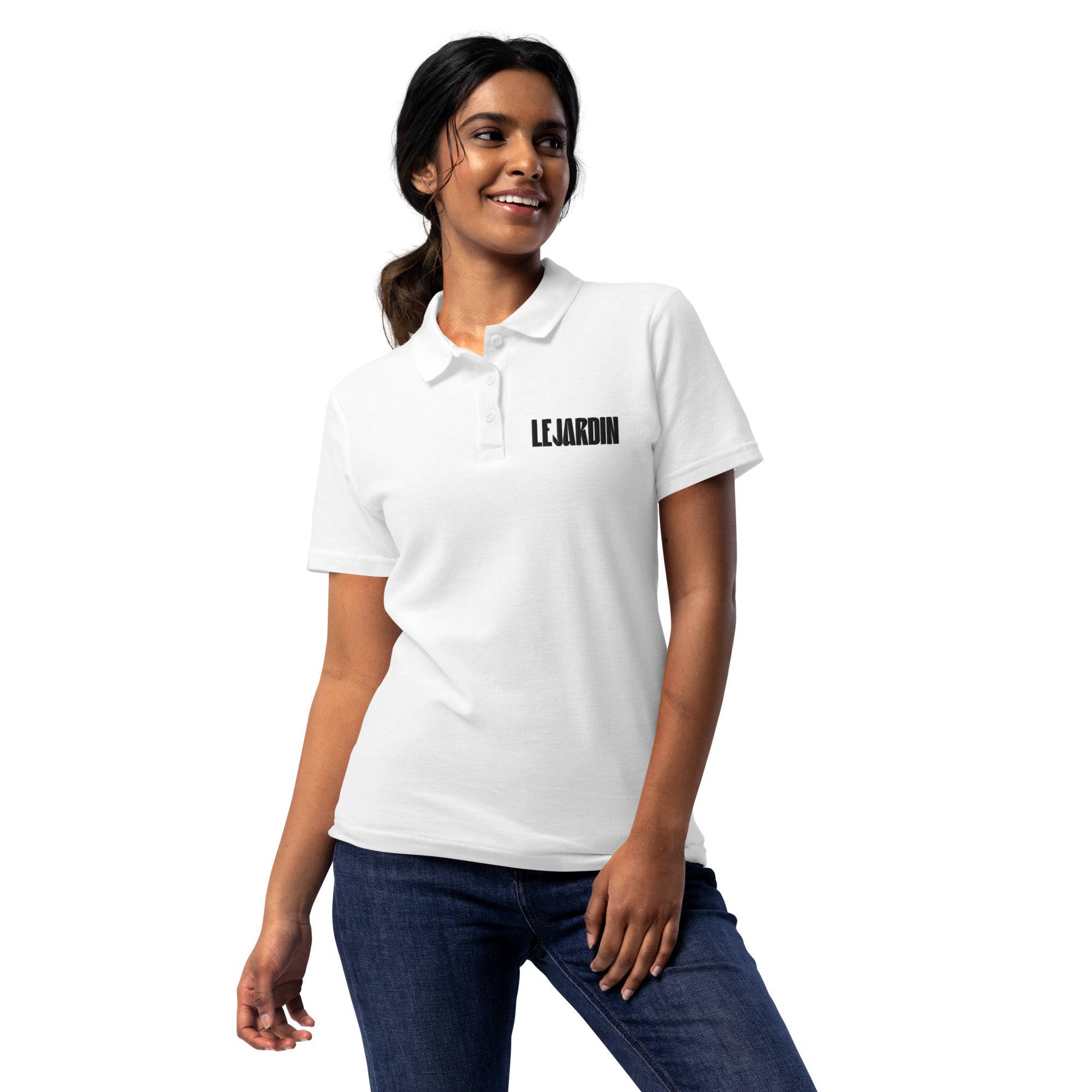 Le jardin - Polo piqué femme - Brodé
