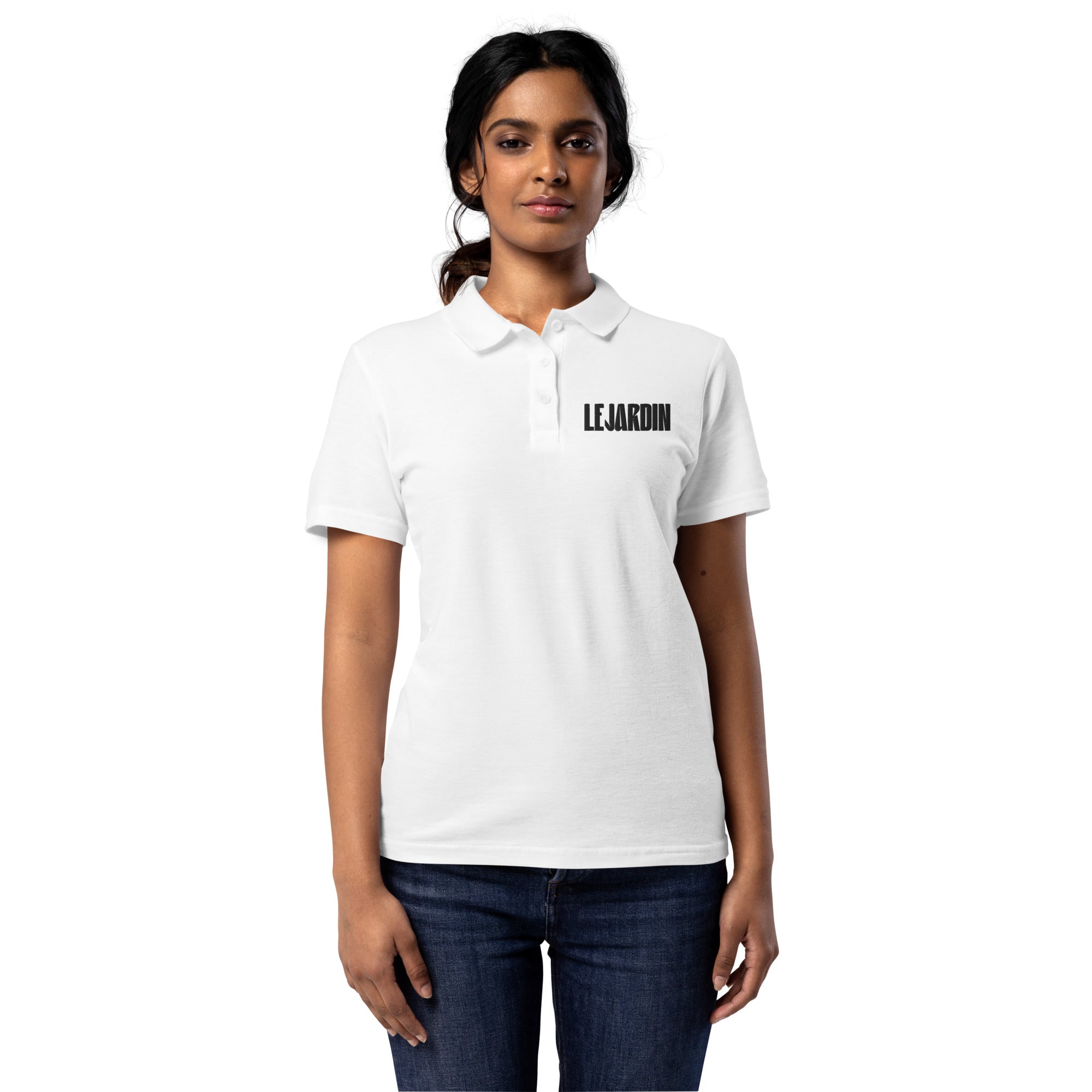 Le jardin - Polo piqué femme - Brodé