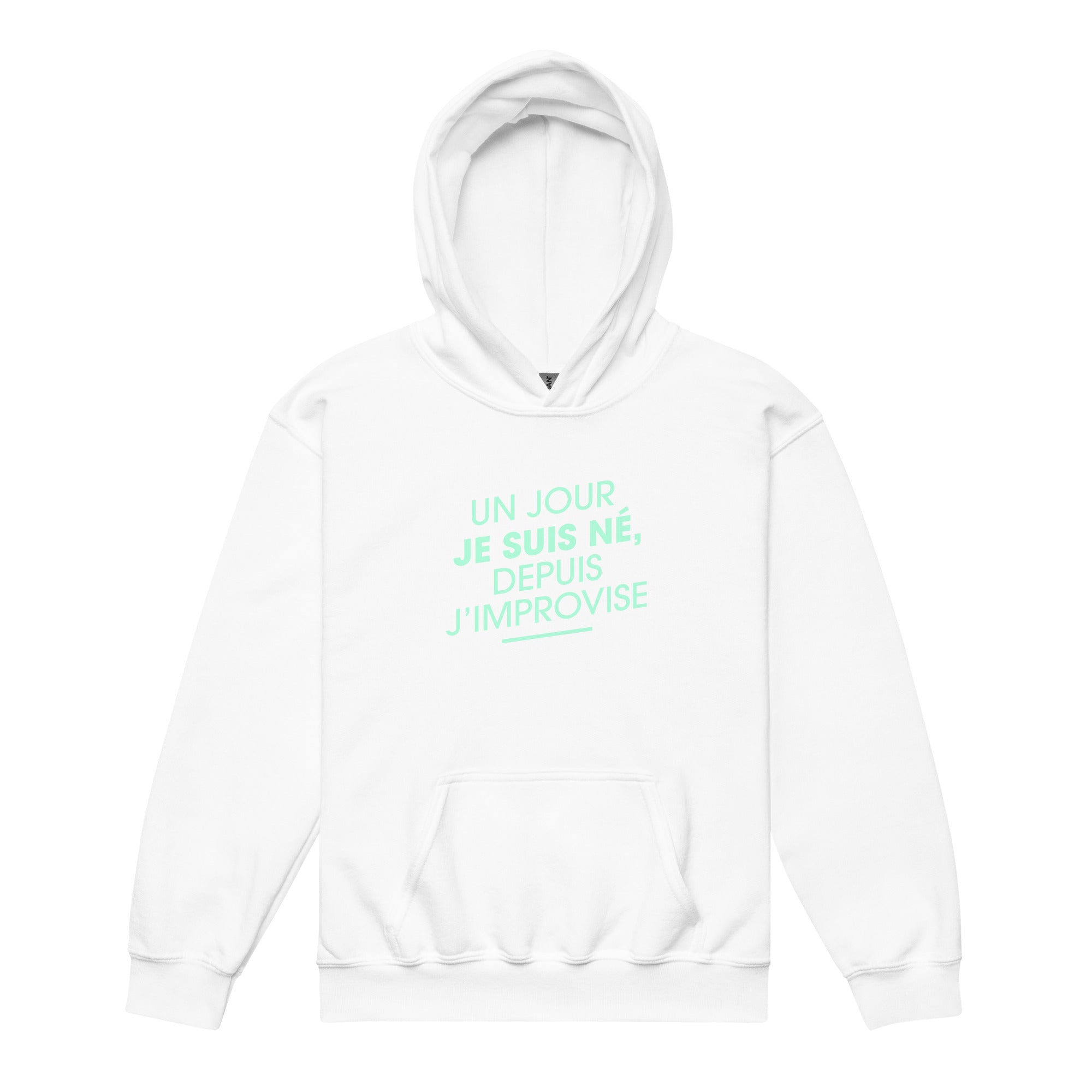Un jour je suis né - Sweat à capuche épais pour les jeunes