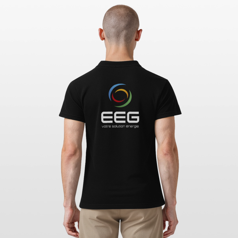 EEG - Polo Homme - Coeur et Dos - noir