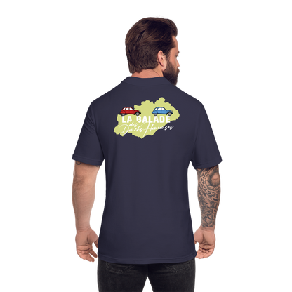 La Balade des Deuchs Heureuses - Polo Foncé Homme - Coeur et Dos - bleu marine
