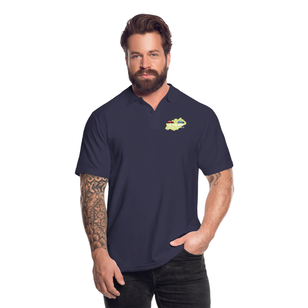 La Balade des Deuchs Heureuses - Polo Foncé Homme - Coeur et Dos - bleu marine