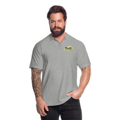 La Balade des Deuchs Heureuses - Polo Homme - Coeur et Dos - gris chiné