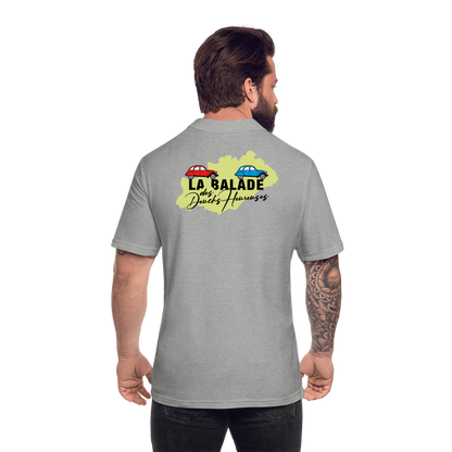 La Balade des Deuchs Heureuses - Polo Homme - Coeur et Dos - gris chiné