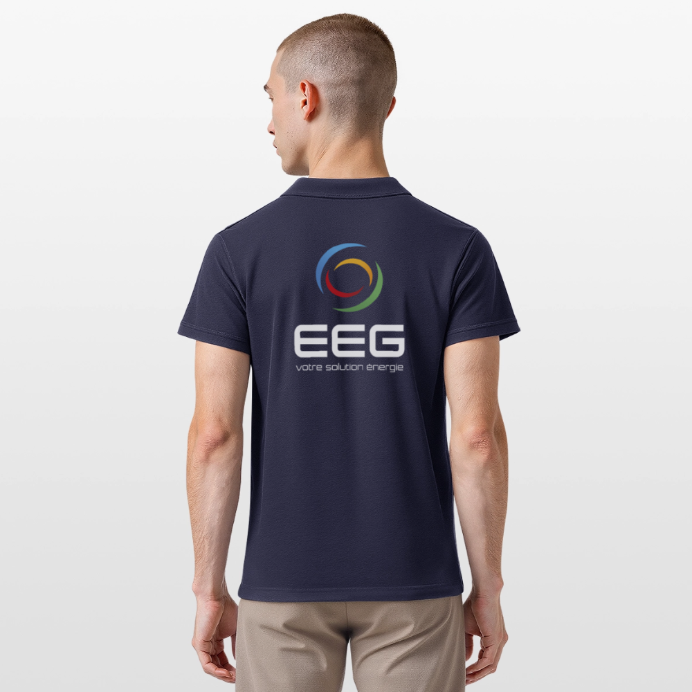 EEG - Polo Homme - Coeur et Dos - bleu marine