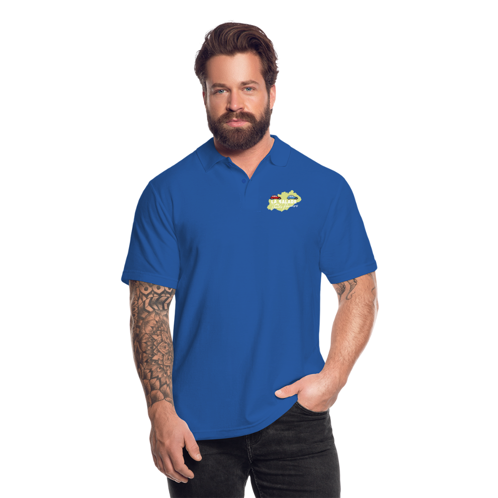 La Balade des Deuchs Heureuses - Polo Foncé Homme - Coeur et Dos - bleu royal