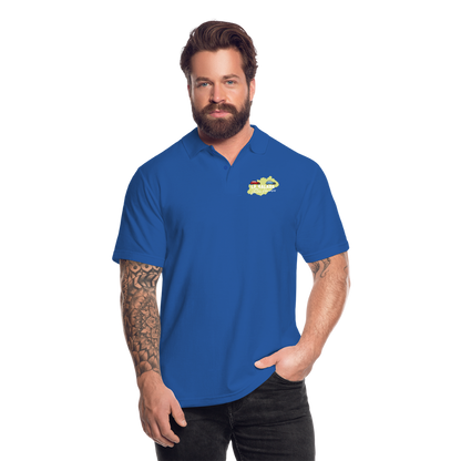 La Balade des Deuchs Heureuses - Polo Foncé Homme - Coeur et Dos - bleu royal