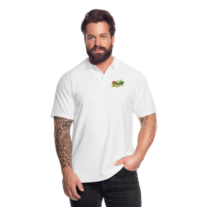 La Balade des Deuchs Heureuses - Polo Homme - Coeur et Dos - blanc