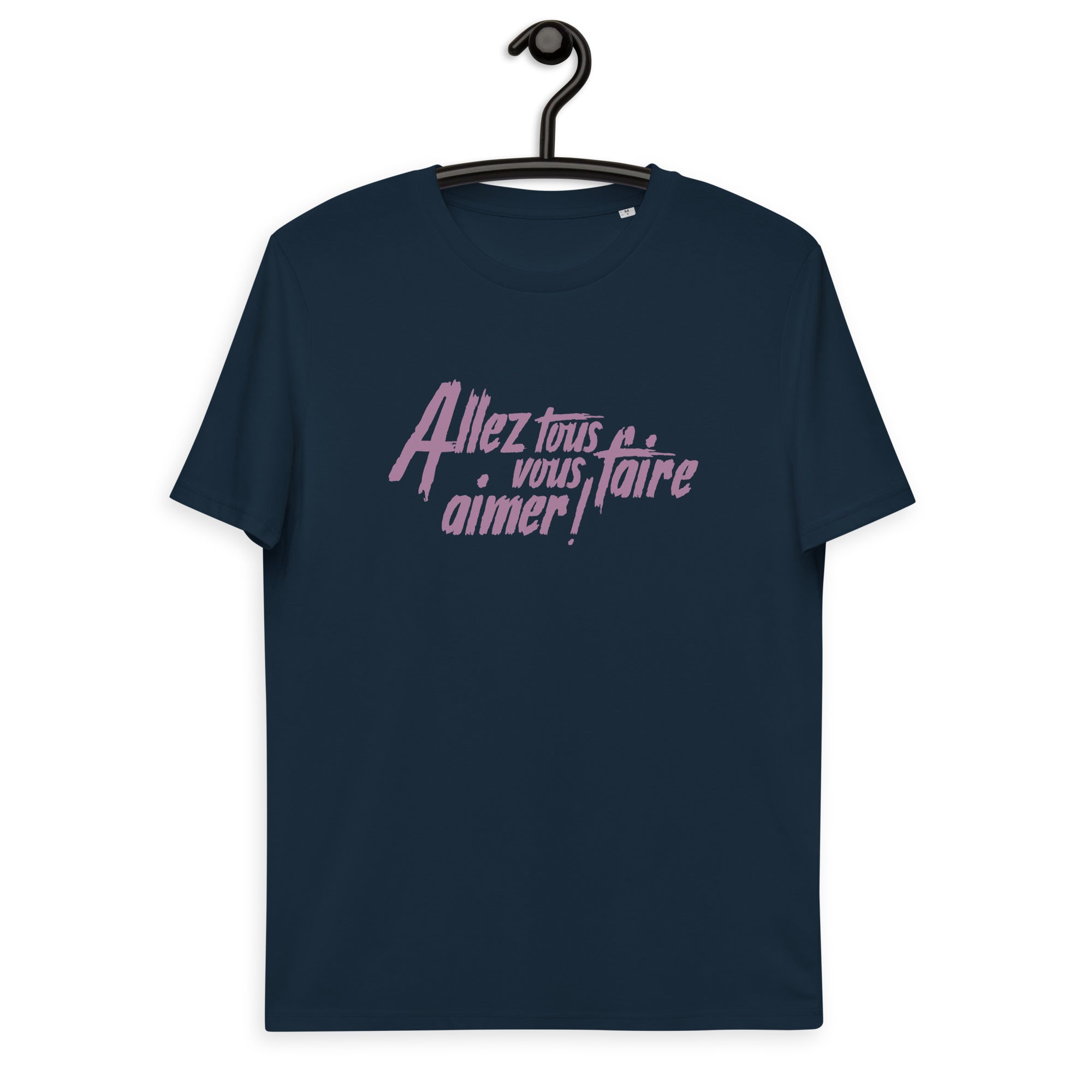 Allez-tous vous faire aimer-t-shirt-coton-bio-personnalise-navy-rose