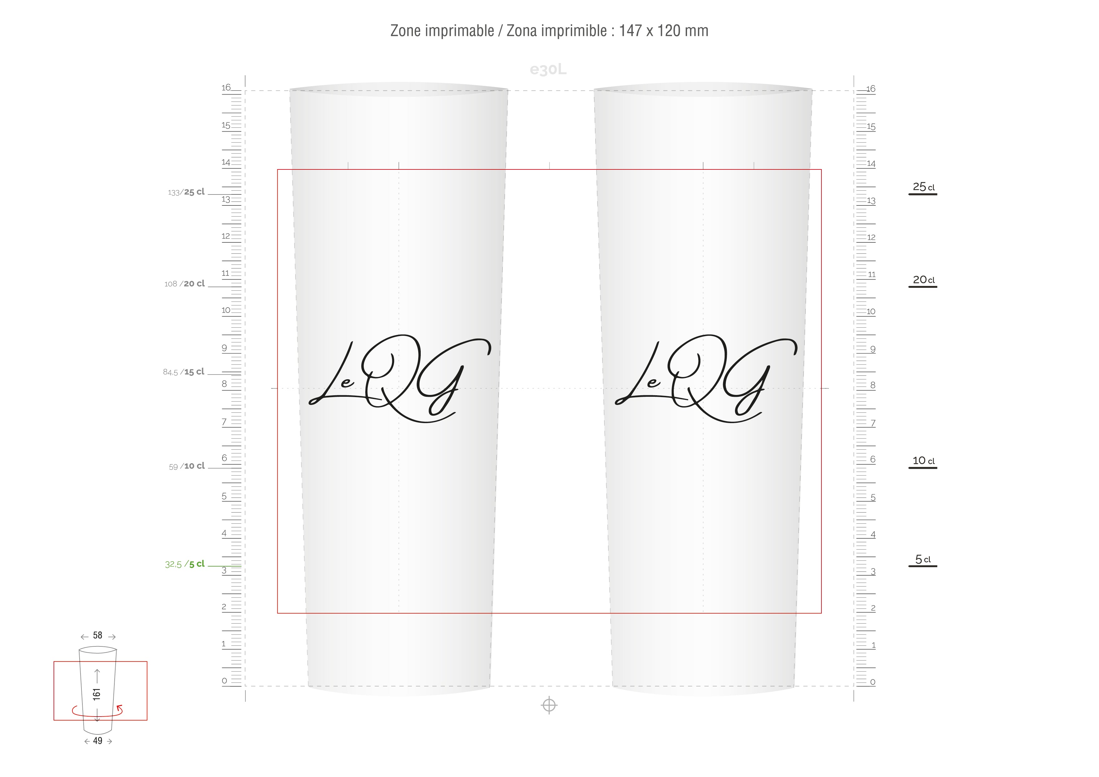 Le QG - Saint Pargoire - Gobelets réutilisable Tube 25 cl