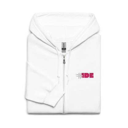 IDE-infirmiere-sweat-capuche-zippe-brode-lolo-le-soignant-blanc-rose