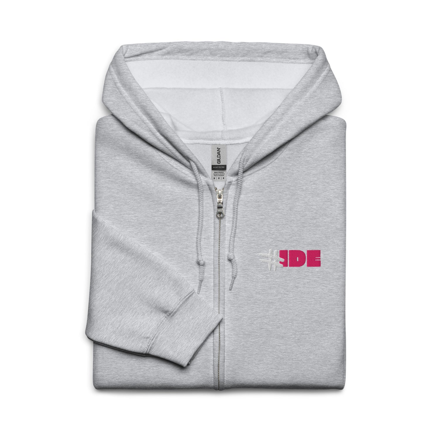 IDE-infirmiere-sweat-capuche-zippe-brode-lolo-le-soignant-gris-rose