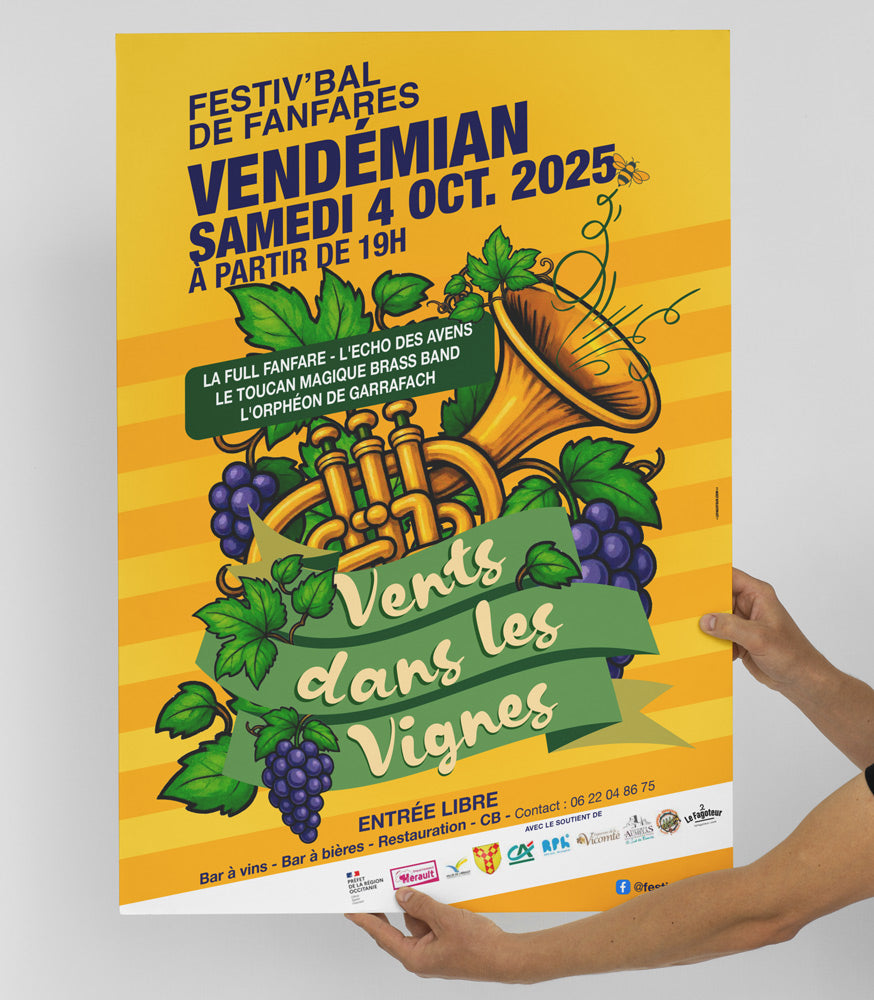 Affiches A2 + maquette - vents dans les vignes