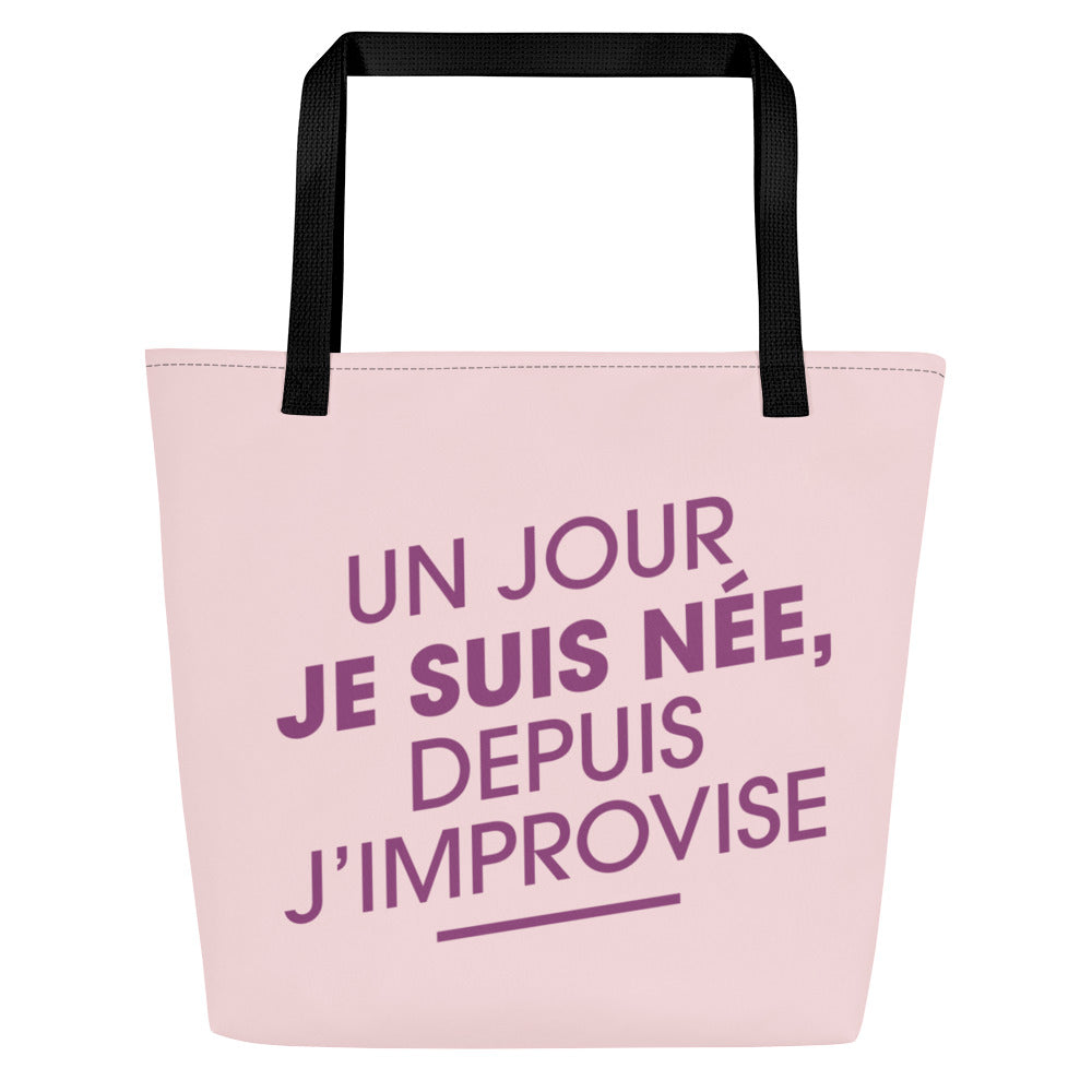 Un jour je suis née - Tote bag large all over