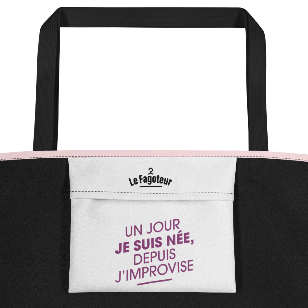 Un jour je suis née - Tote bag large all over