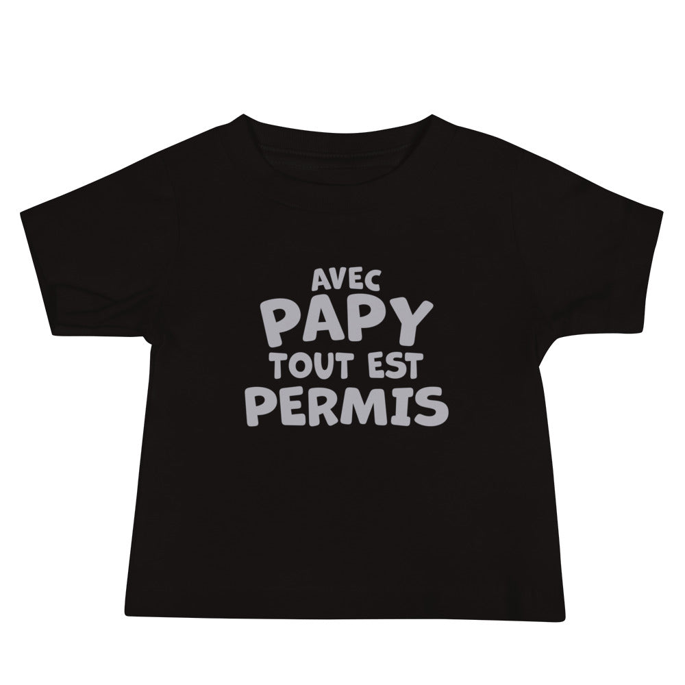 Avec papy  - T-shirt à Manches Courtes en Jersey pour Bébé