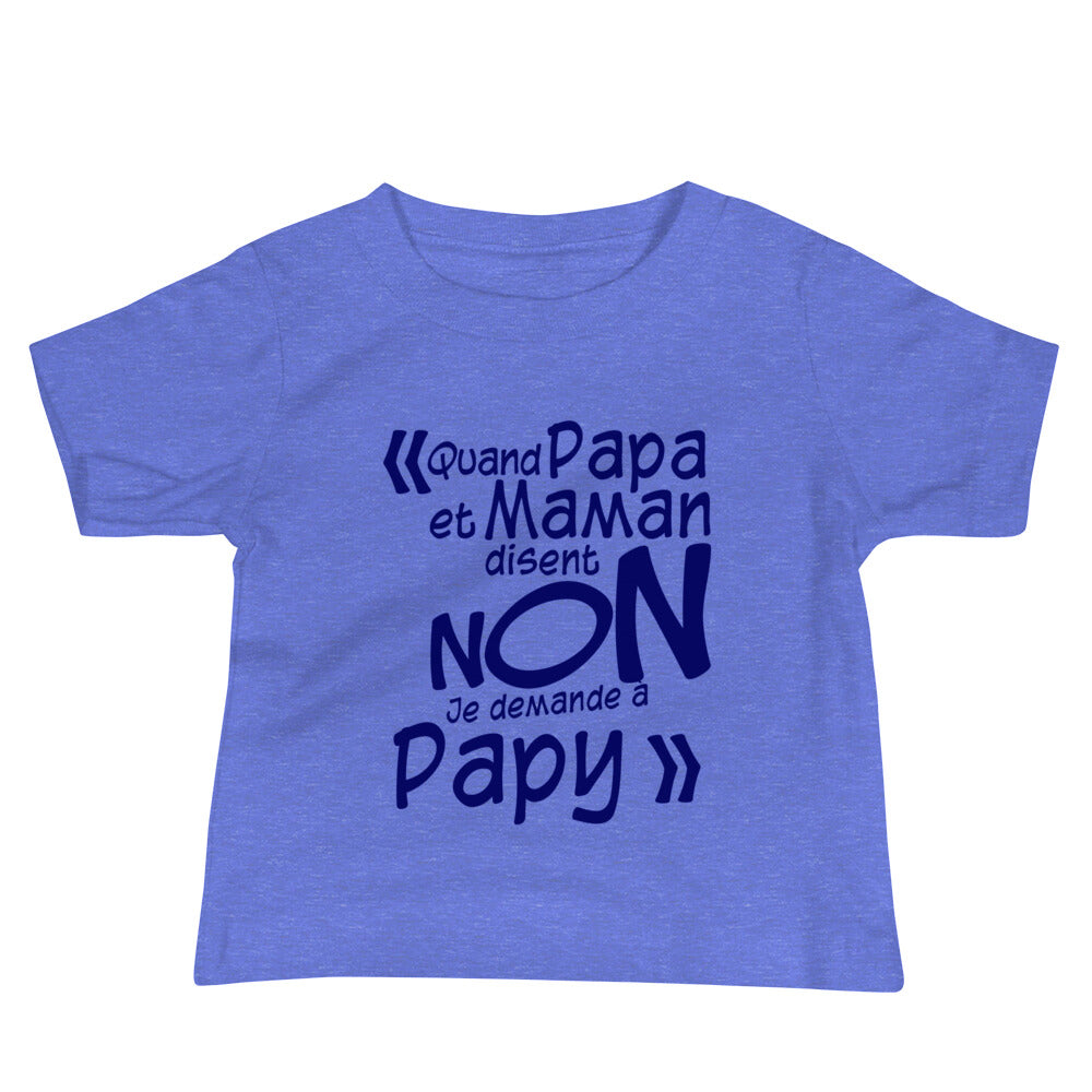 Je demande à Papy - T-shirt à Manches Courtes en Jersey pour Bébé