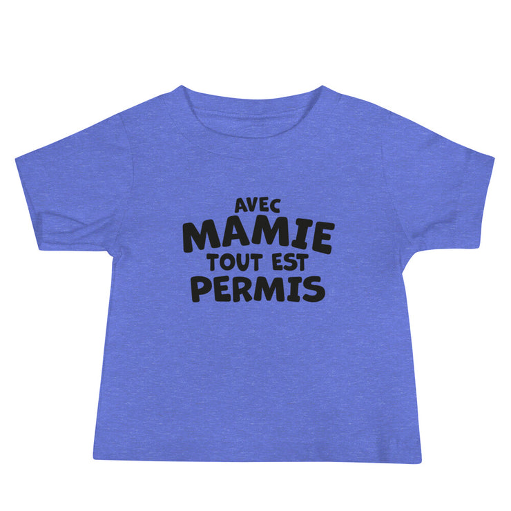 Avec mamie - T-shirt à Manches Courtes en Jersey pour Bébé
