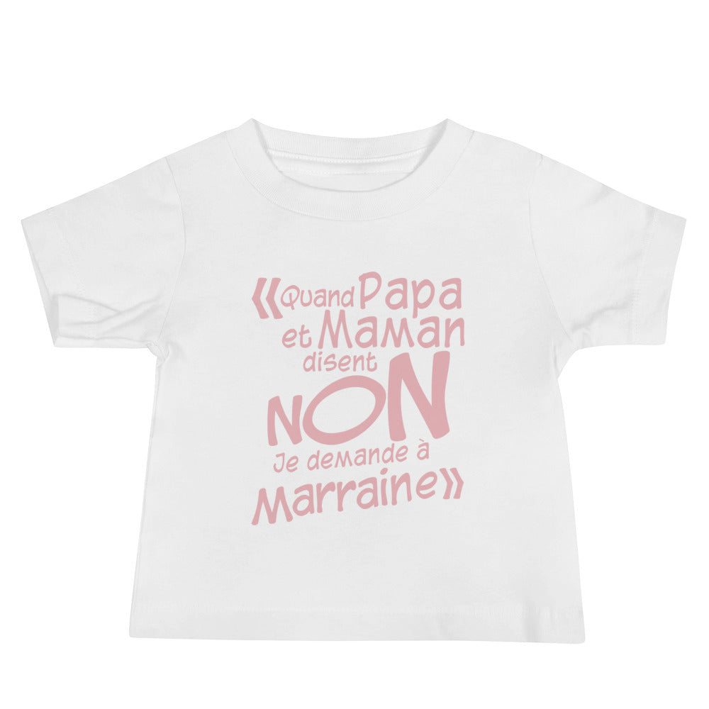Je demande à marraine - T-shirt à Manches Courtes en Jersey pour Bébé