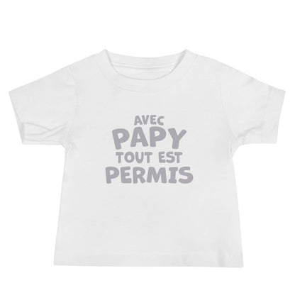 Avec papy  - T-shirt à Manches Courtes en Jersey pour Bébé