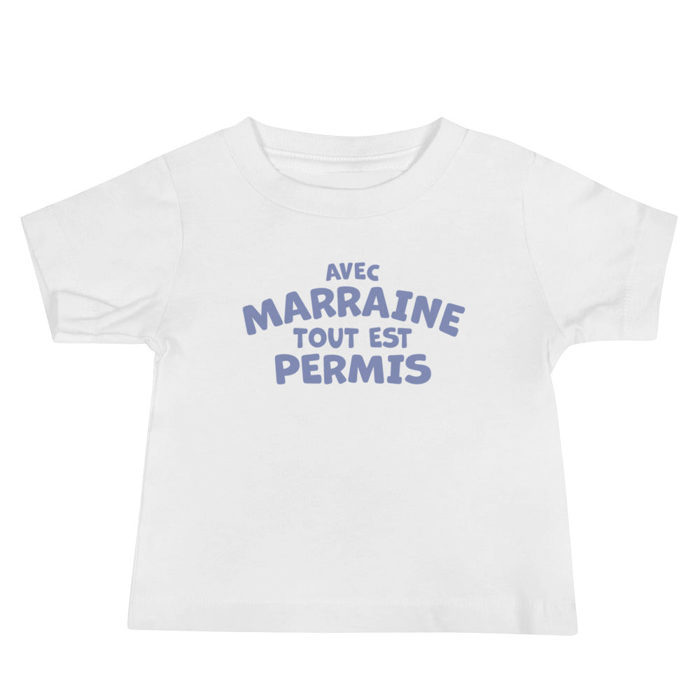 Avec marraine - T-shirt à Manches Courtes en Jersey pour Bébé