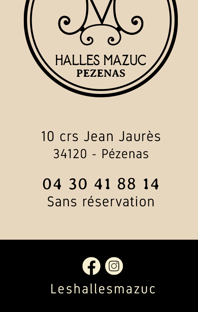 Les Halles Mazuc - Carte de visite - haut de gamme