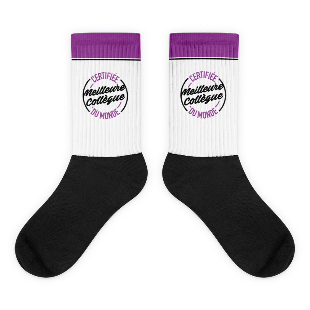 certifiee-meilleure-collegue-du-monde-chaussette-personnalise-face