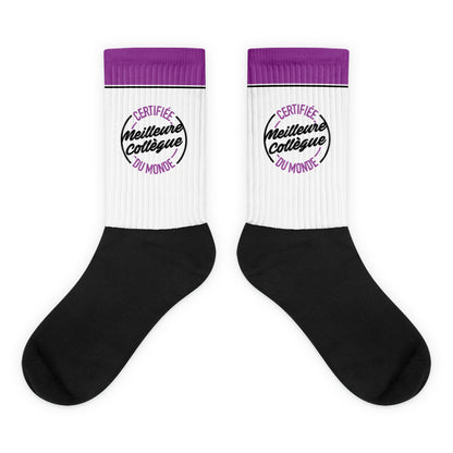 certifiee-meilleure-collegue-du-monde-chaussette-personnalise-face