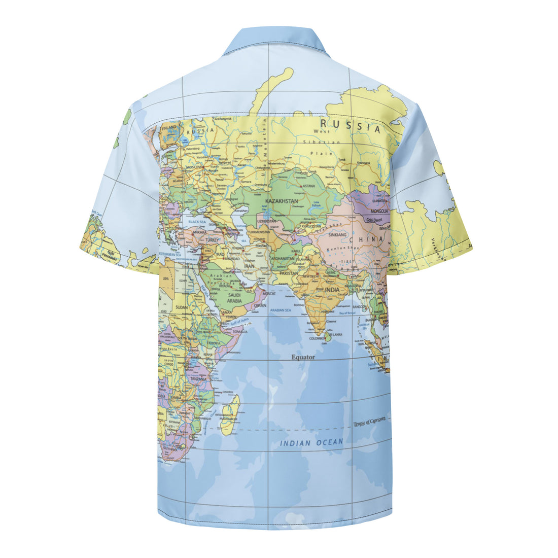 Carte du monde - Chemise à boutons unisexe