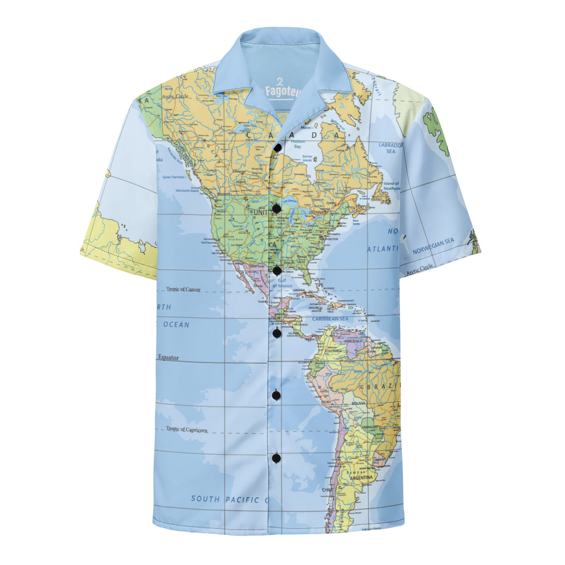 Carte du monde - Chemise à boutons unisexe