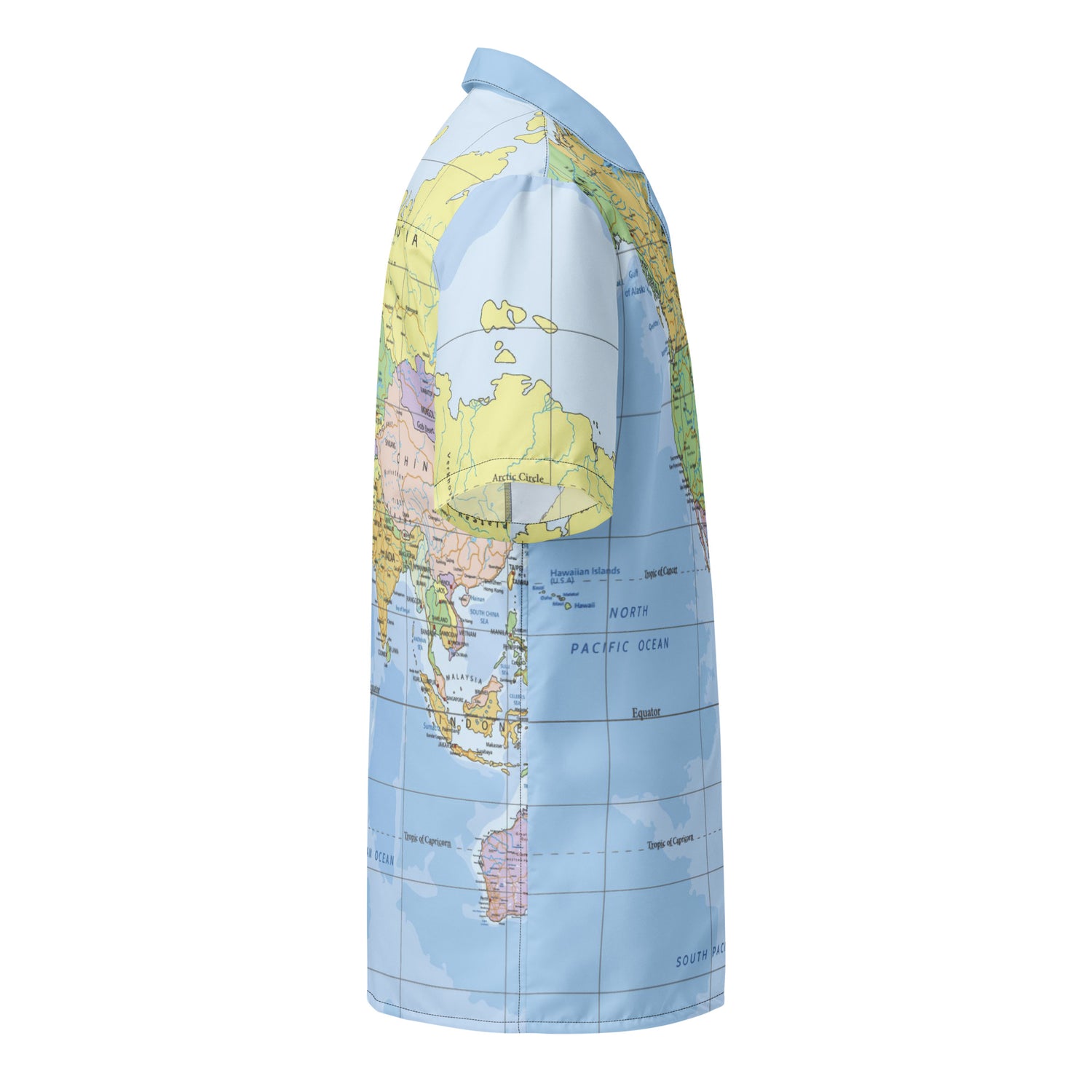 Carte du monde - Chemise à boutons personnalisée unisexe