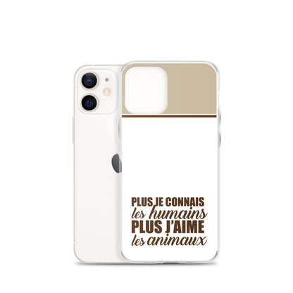 Plus je connais les humains - Marron - Coque pour iPhone®