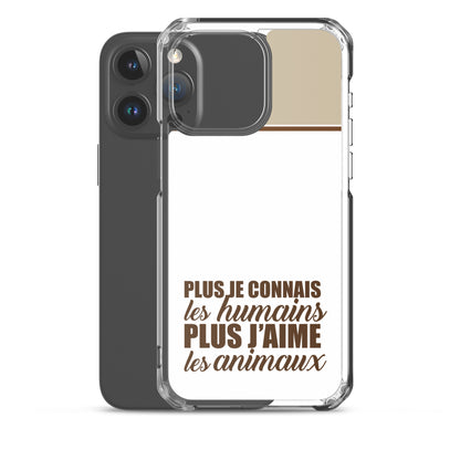 Plus je connais les humains - Marron - Coque pour iPhone®