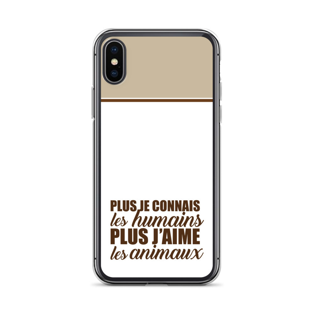 Plus je connais les humains - Marron - Coque pour iPhone®