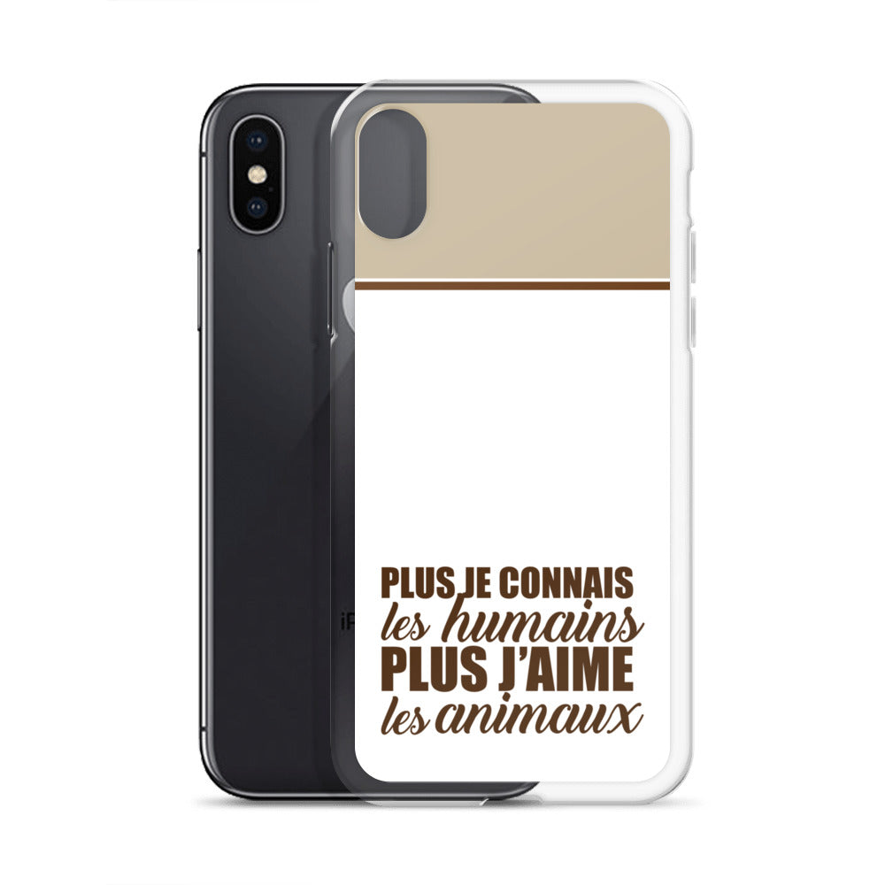 Plus je connais les humains - Marron - Coque pour iPhone®