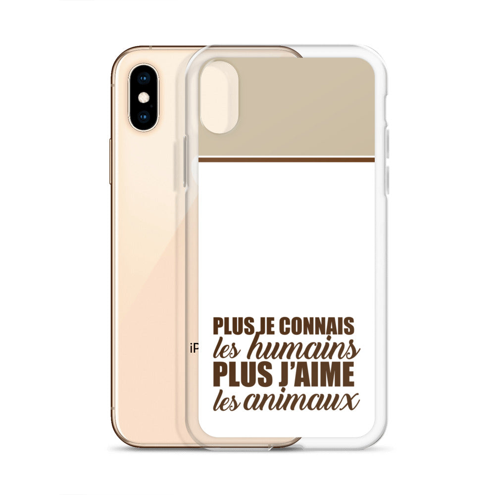 Plus je connais les humains - Marron - Coque pour iPhone®