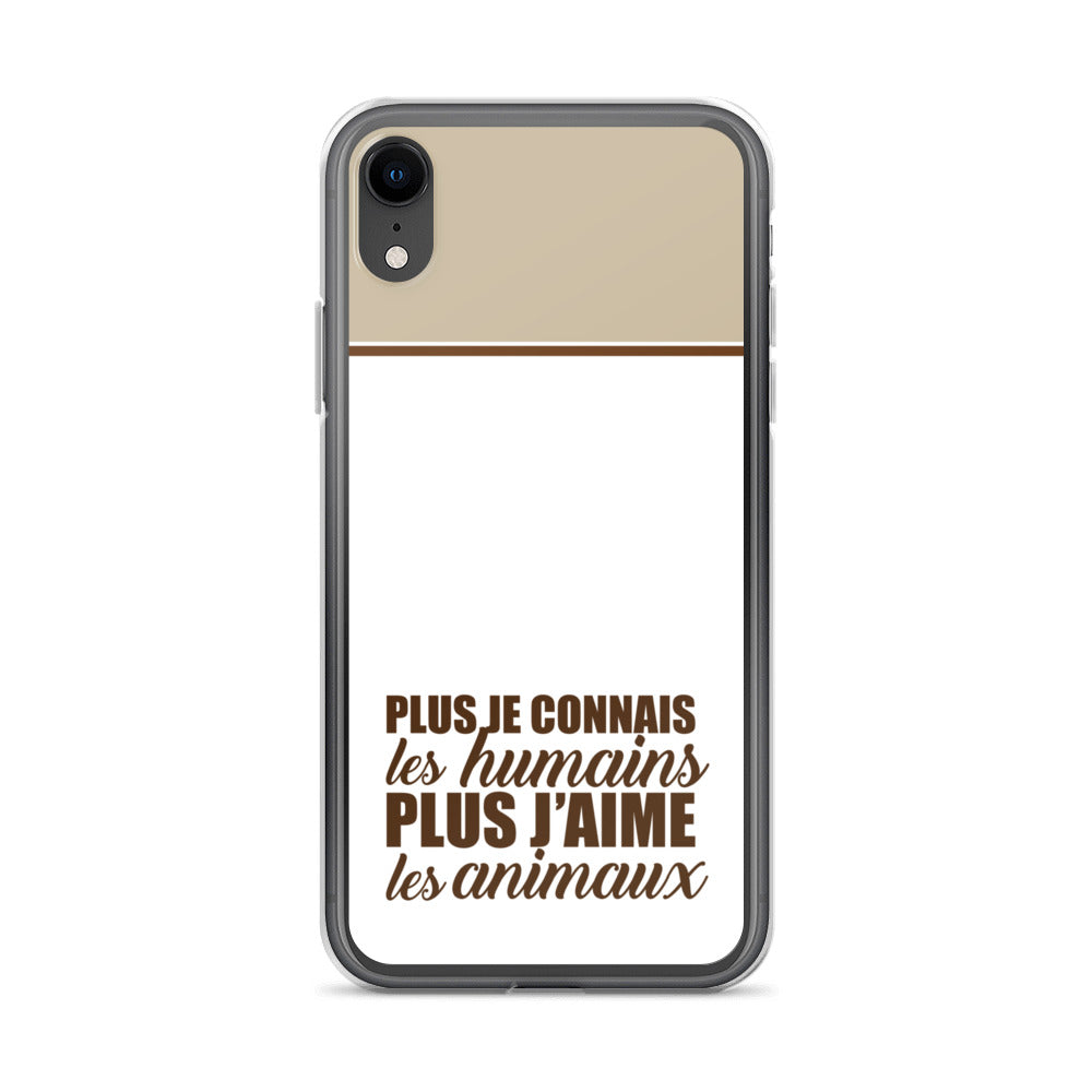 Plus je connais les humains - Marron - Coque pour iPhone®