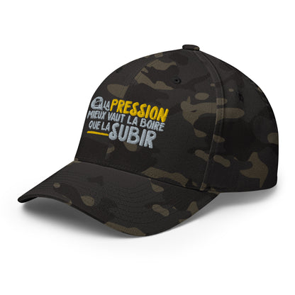 La pression mieux vaut la boire - Casquette Structurée en Sergé - Brodée