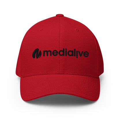 Logo Medialive - Casquette Structurée en Sergé - Brodée