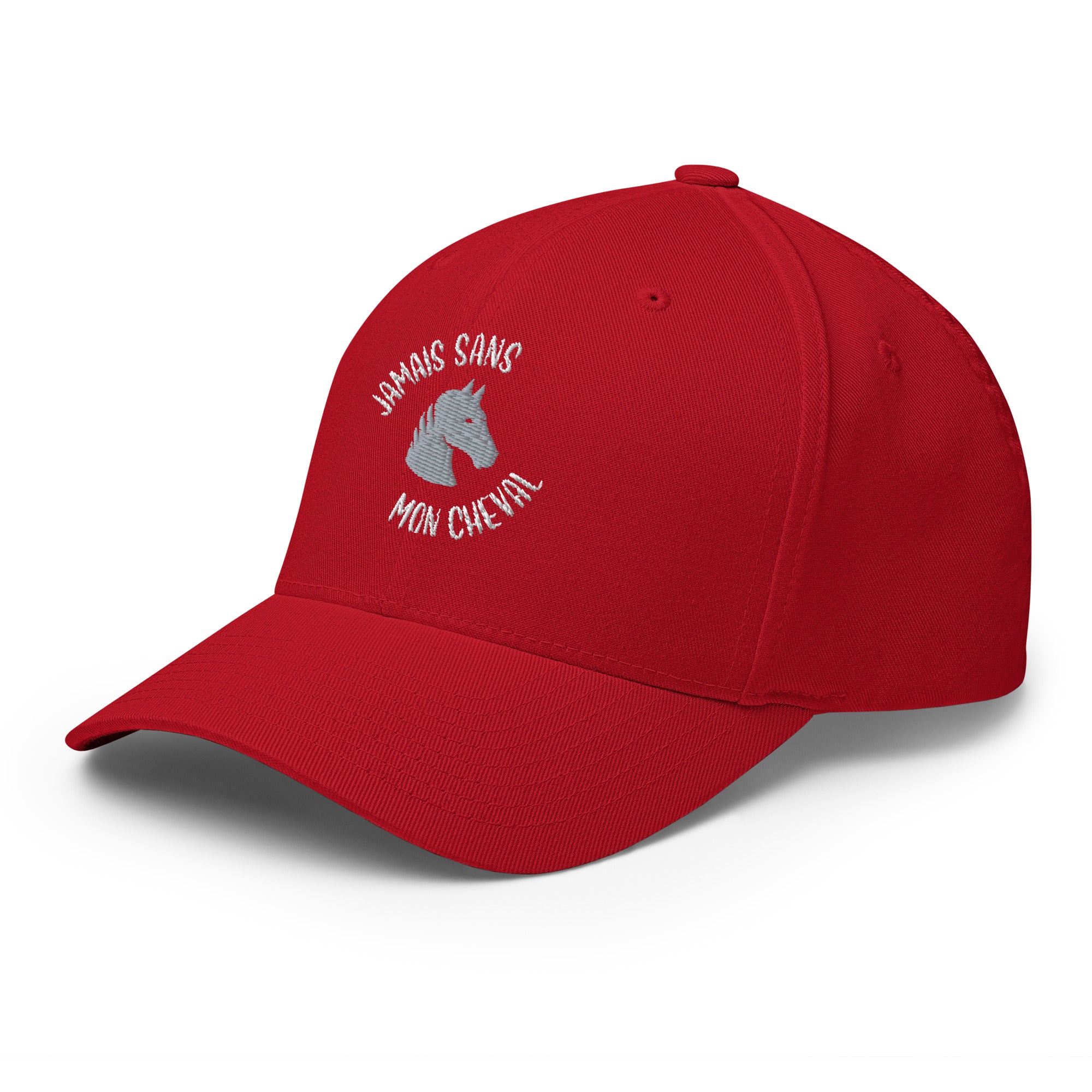 Jamais sans mon cheval - Casquette Structurée en Sergé - Brodée