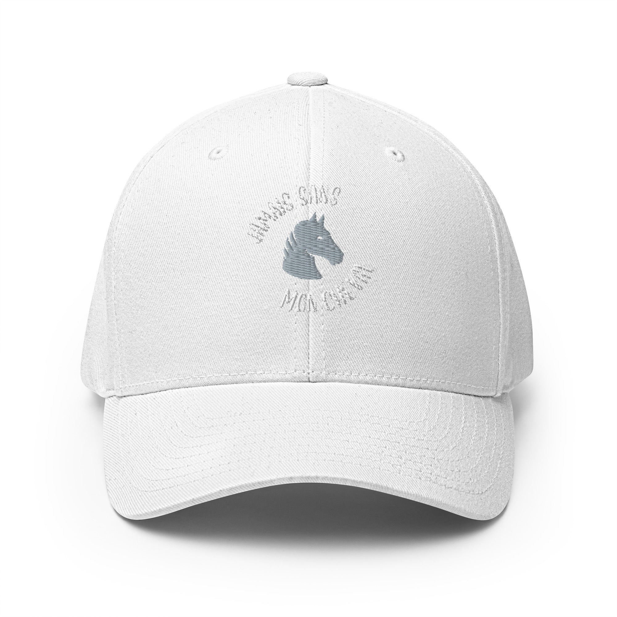 Jamais sans mon cheval - Casquette Structurée en Sergé - Brodée