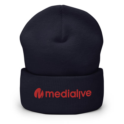 Logo Medialive - Bonnet à Revers - Brodé