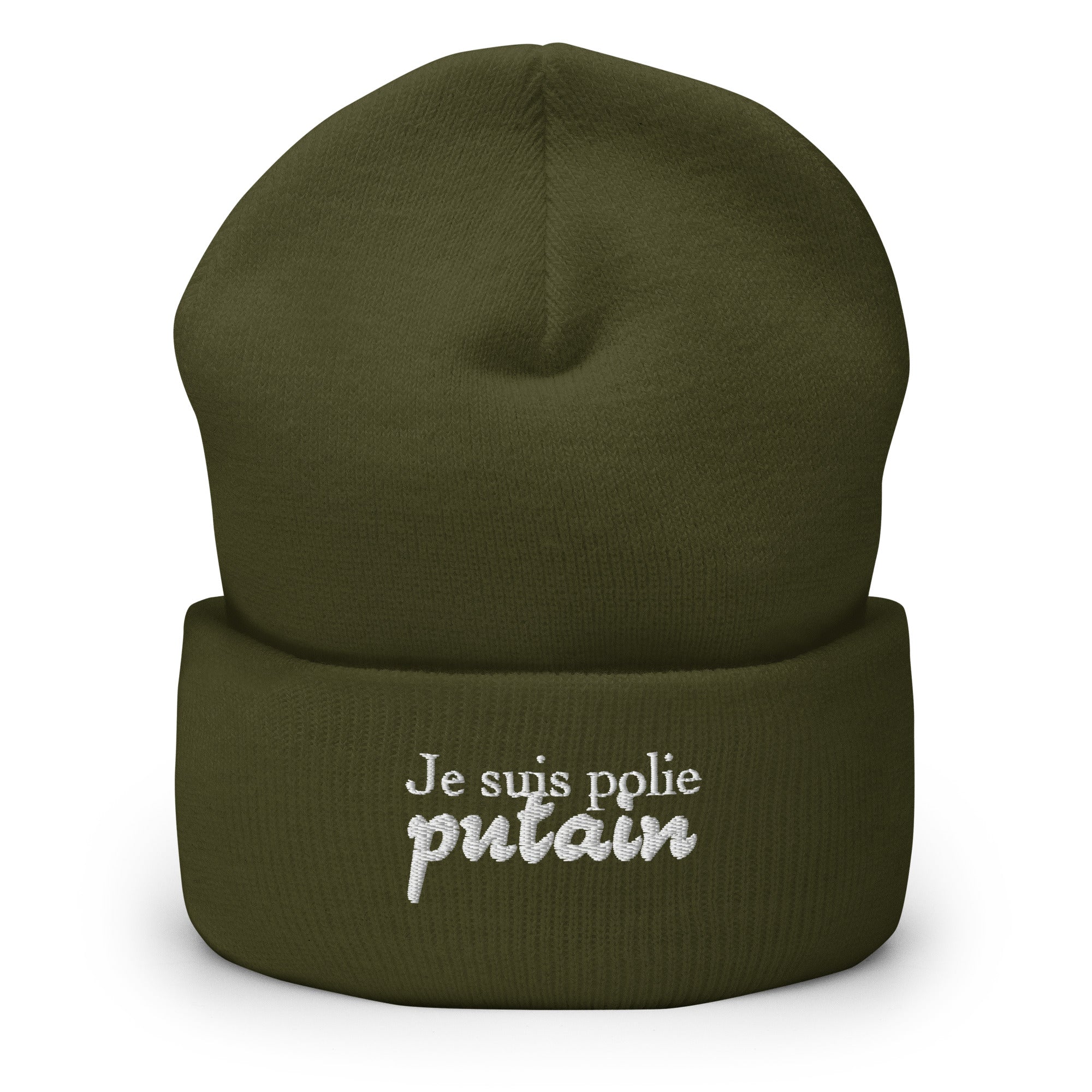 Je suis polie putain - Bonnet à Revers - Brodé