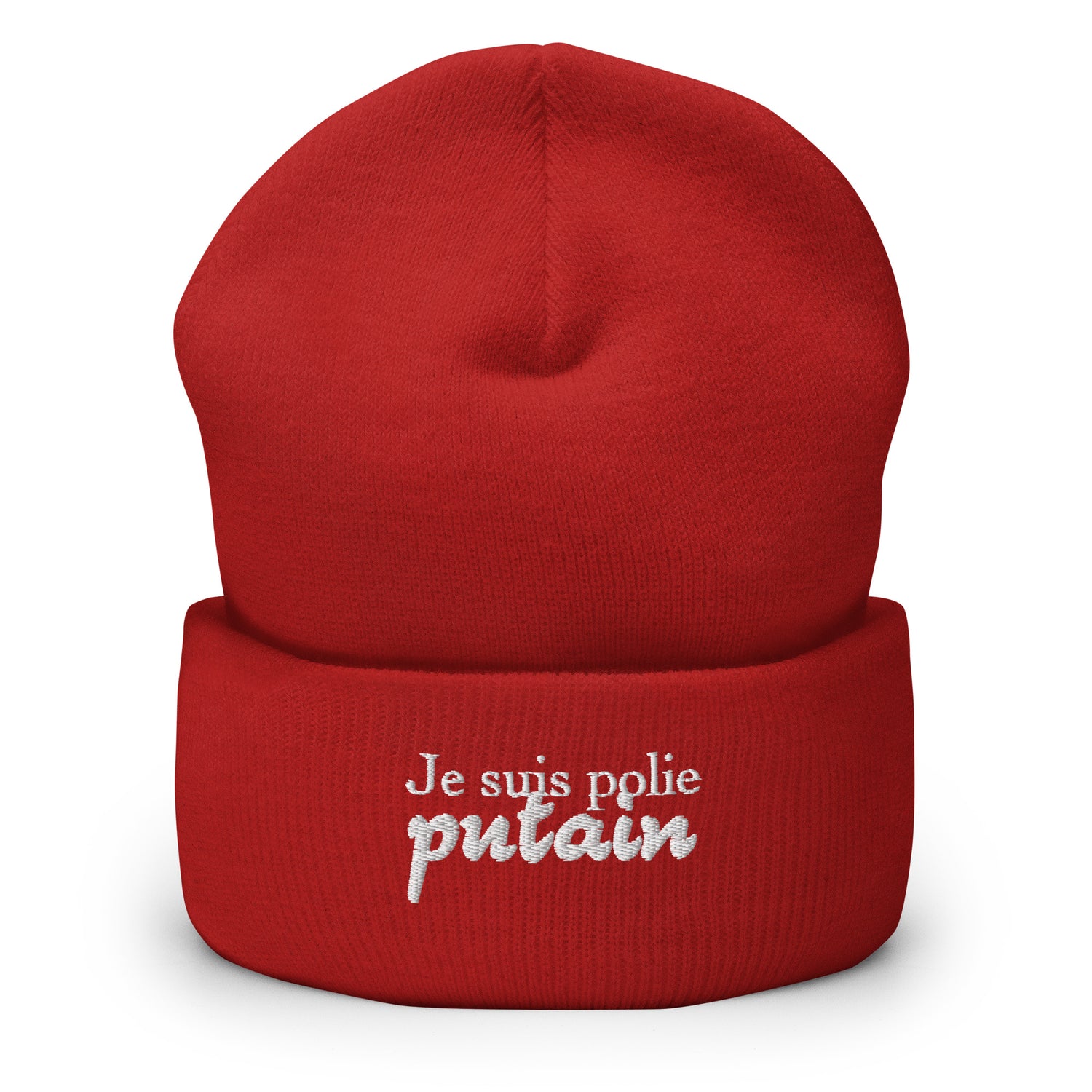 Je suis polie putain - Bonnet à Revers - Brodé